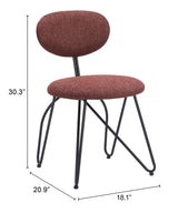 Novi Maroon Brown Dining Chair (Set of 2) by Zuomod at Eve Furniture
