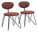 Novi Maroon Brown Dining Chair (Set of 2) by Zuomod at Eve Furniture