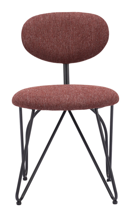 Novi Maroon Brown Dining Chair (Set of 2) by Zuomod at Eve Furniture