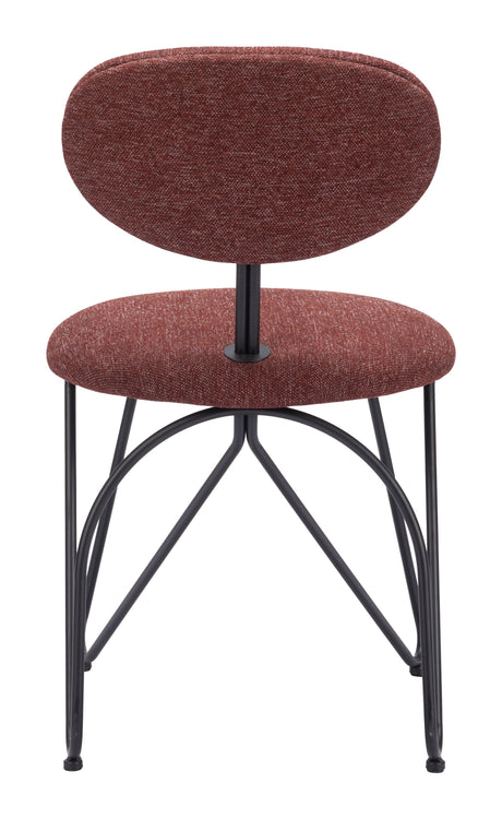 Novi Maroon Brown Dining Chair (Set of 2) by Zuomod at Eve Furniture