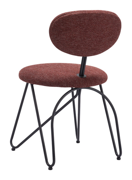 Novi Maroon Brown Dining Chair (Set of 2) by Zuomod at Eve Furniture