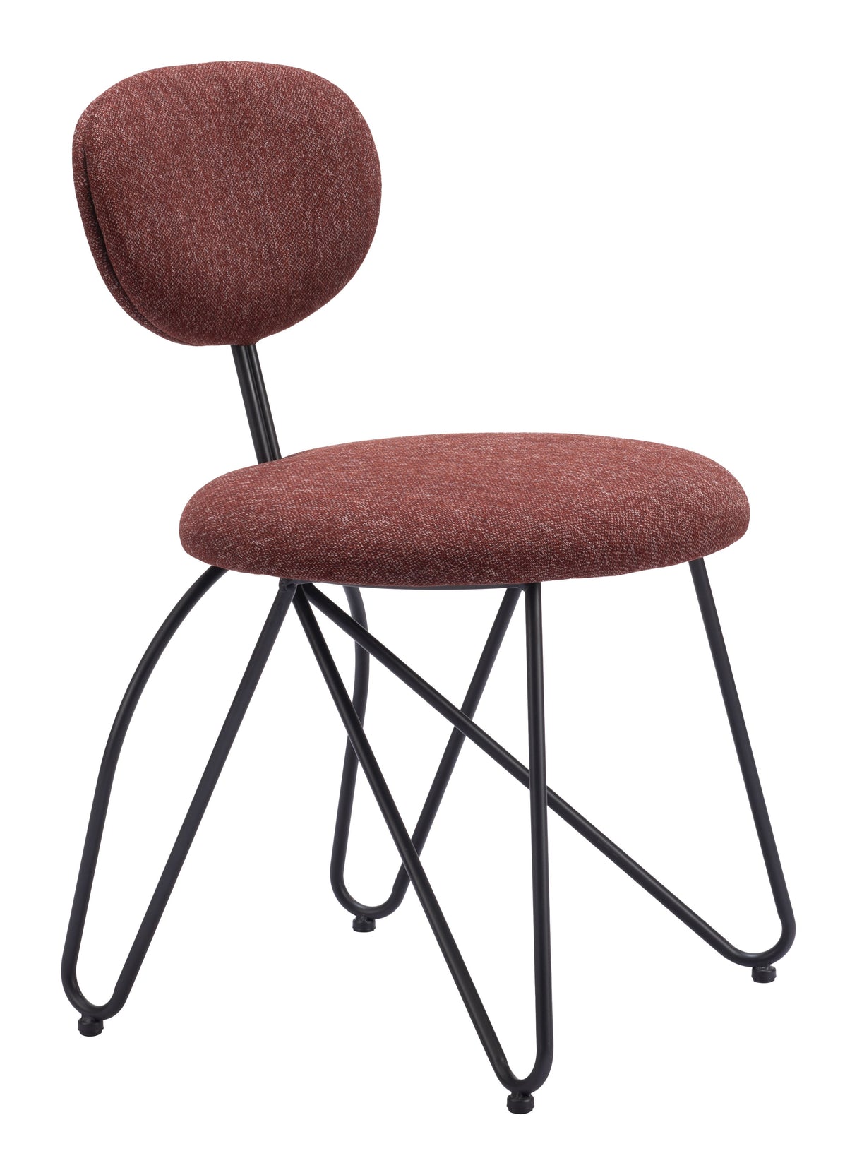 Novi Maroon Brown Dining Chair (Set of 2) by Zuomod at Eve Furniture