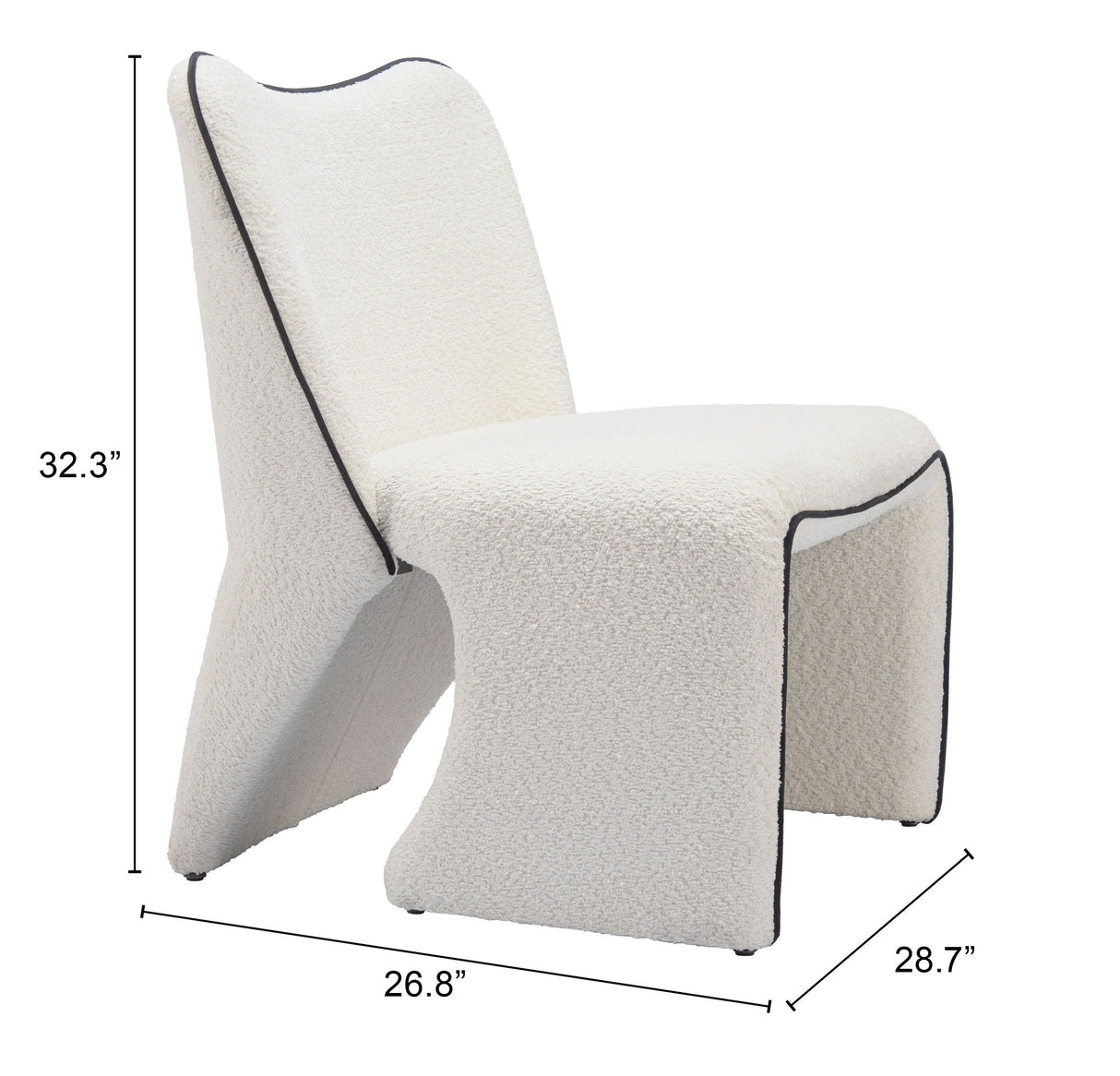 Novo Ivory Accent Chair by Zuomod at Eve Furniture