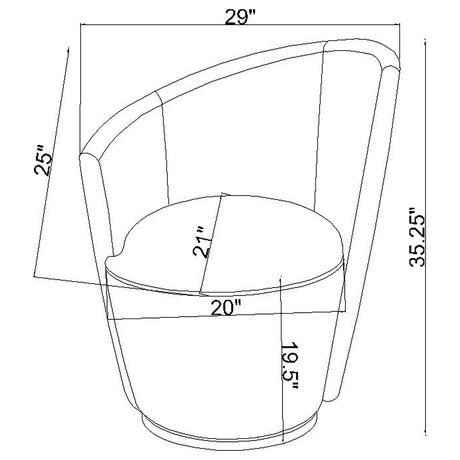 Nueva Blush Upholstered Swivel Chair Curved Backrest by Coaster at Eve Furniture