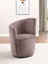 Nueva Blush Upholstered Swivel Chair Curved Backrest by Coaster at Eve Furniture