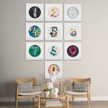 Numbers I by Mercana Studio a Hand Embellished Textured Framed Art Print Matted under Glass by Mercana at Eve Furniture