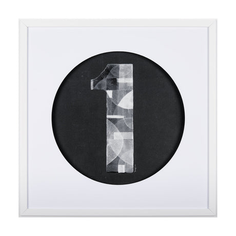 Numbers I by Mercana Studio a Hand Embellished Textured Framed Art Print Matted under Glass by Mercana at Eve Furniture
