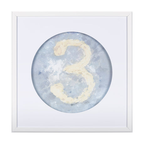 Numbers III by Mercana Studio a Hand Embellished Textured Framed Art Print Matted under Glass by Mercana at Eve Furniture