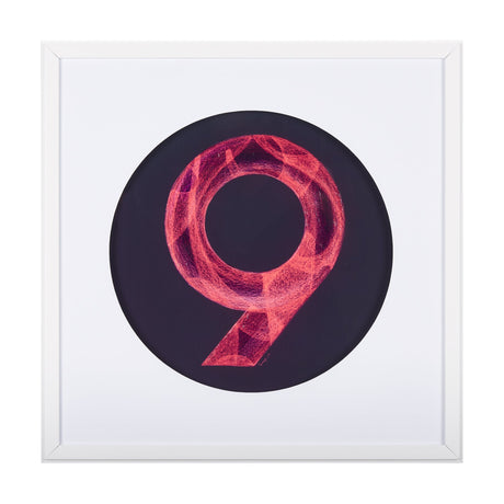 Numbers IX by Mercana Studio a Hand Embellished Textured Framed Art Print Matted under Glass by Mercana at Eve Furniture