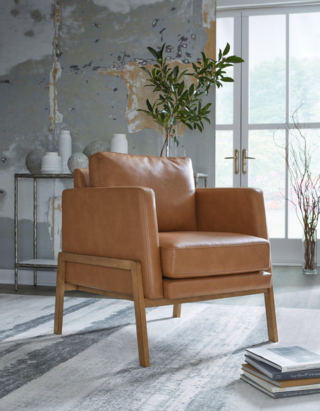 Numund Caramel Accent Chair by Ashley at Eve Furniture