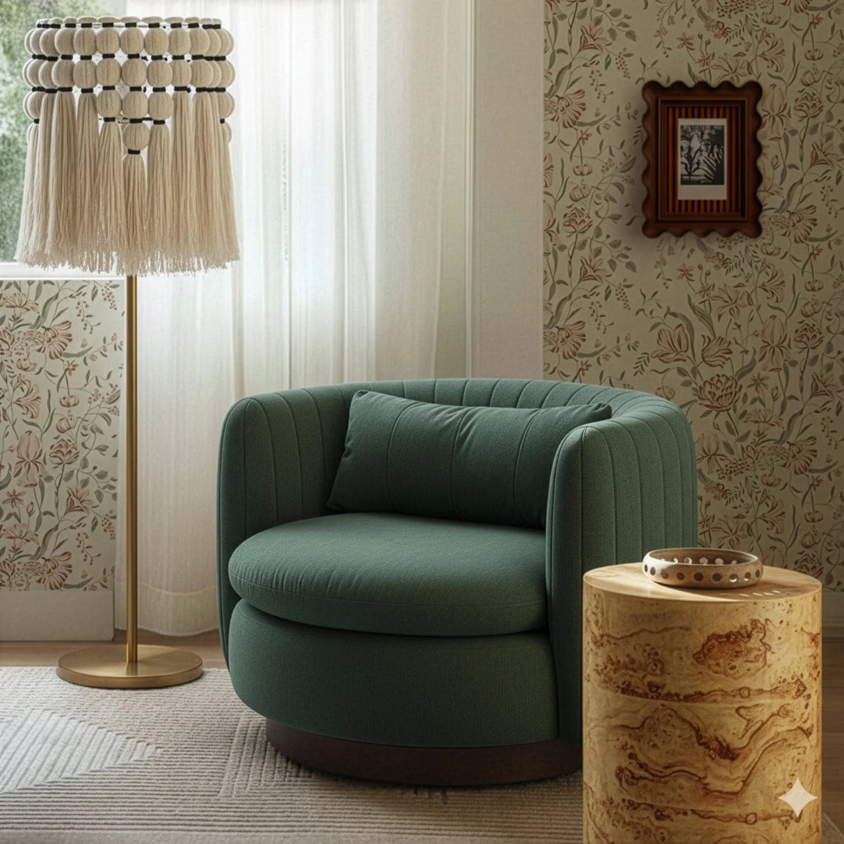 Nura Chenille Swivel Accent Chair by TOV Furniture at Eve Furniture