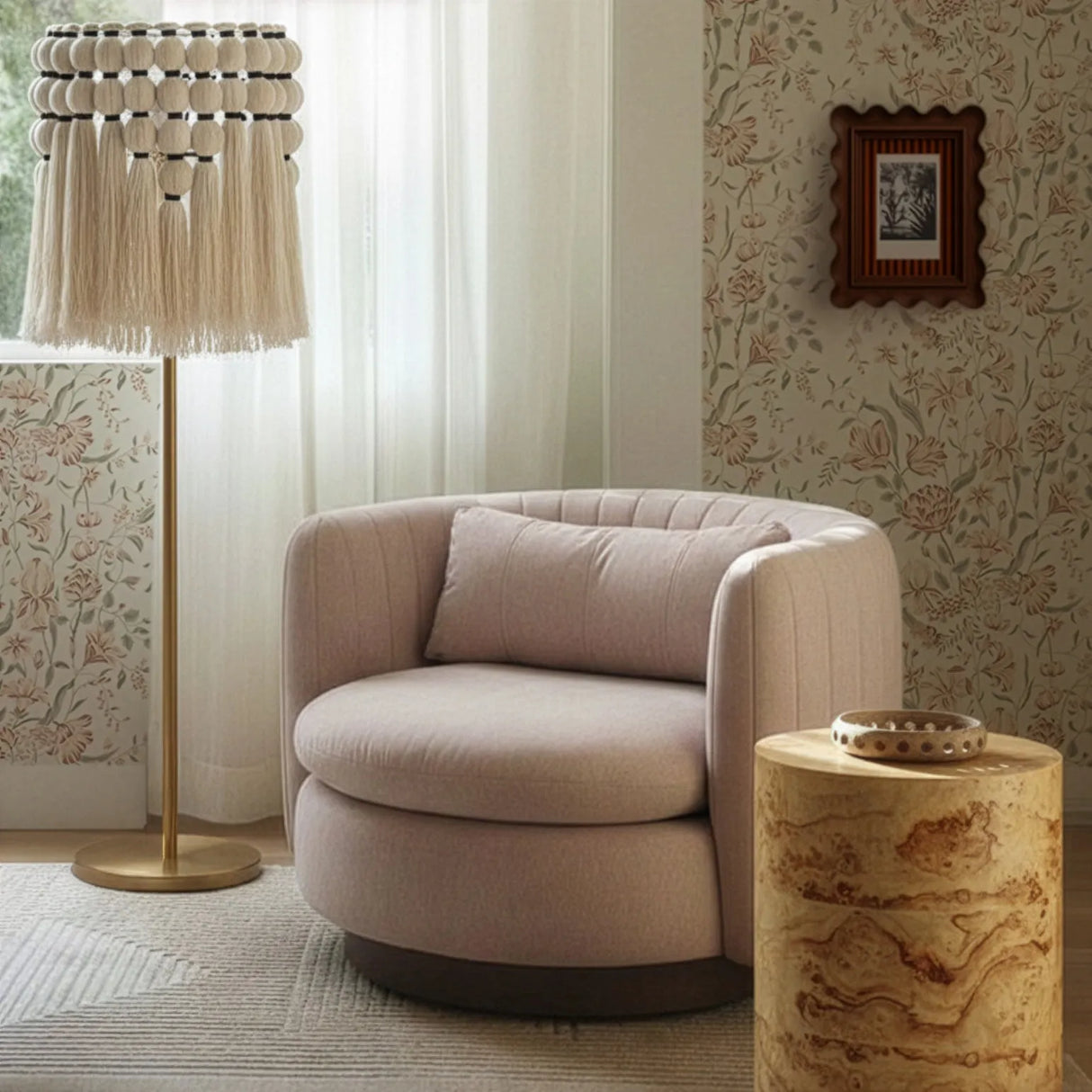 Nura Chenille Swivel Accent Chair by TOV Furniture at Eve Furniture