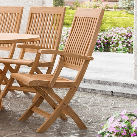 Nusa Natural Folding Arm Chair by Furniture of America at Eve Furniture