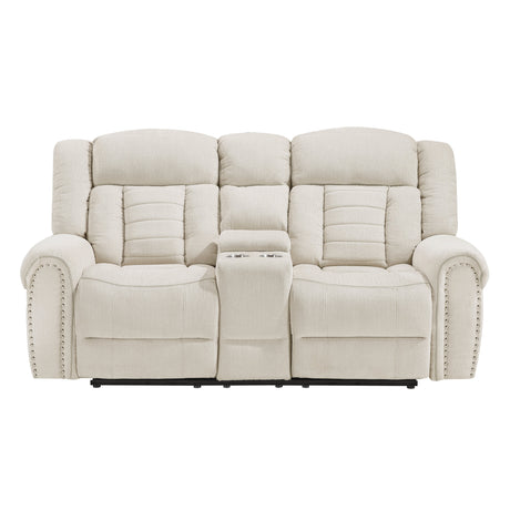 Nutmeg Beige Double Reclining Living Room Set by Homelegance at Eve Furniture