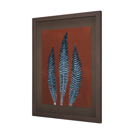 Nutmeg Fern 4 by Mary Margaret Briggs Hand Embellished Textured Framed Art Print Matted under Glass by Mercana at Eve Furniture