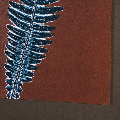 Nutmeg Fern 4 by Mary Margaret Briggs Hand Embellished Textured Framed Art Print Matted under Glass by Mercana at Eve Furniture