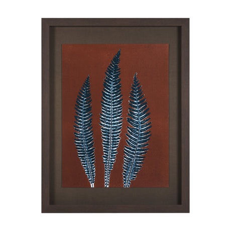 Nutmeg Fern 4 by Mary Margaret Briggs Hand Embellished Textured Framed Art Print Matted under Glass by Mercana at Eve Furniture