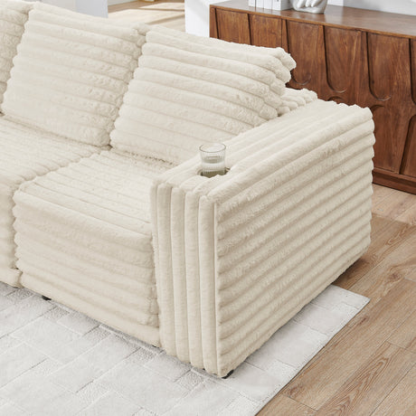 Nuve Cream 6-Piece Sectional by New Era Innovations at Eve Furniture