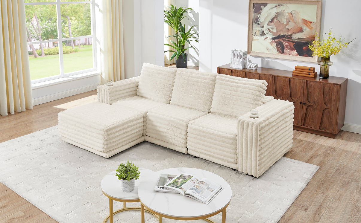 Nuve Cream 6-Piece Sectional by New Era Innovations at Eve Furniture