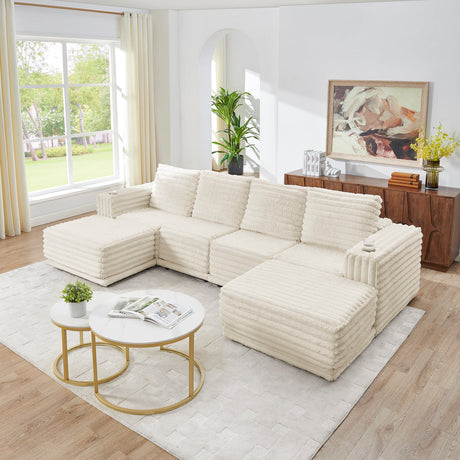 Nuve Cream 6-Piece Sectional by New Era Innovations at Eve Furniture