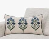 NV Belcourt Floral Natural/Blue 14x26 Throw Pillow (Set of 2) by Classic Home at Eve Furniture