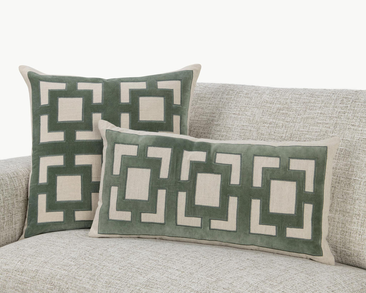 NV Corbin Jade Green 22x22 Throw Pillow (Set of 2) by Classic Home at Eve Furniture
