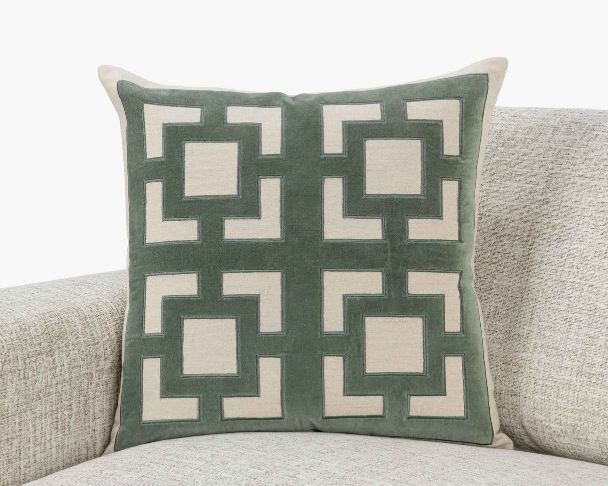 NV Corbin Jade Green 22x22 Throw Pillow (Set of 2) by Classic Home at Eve Furniture