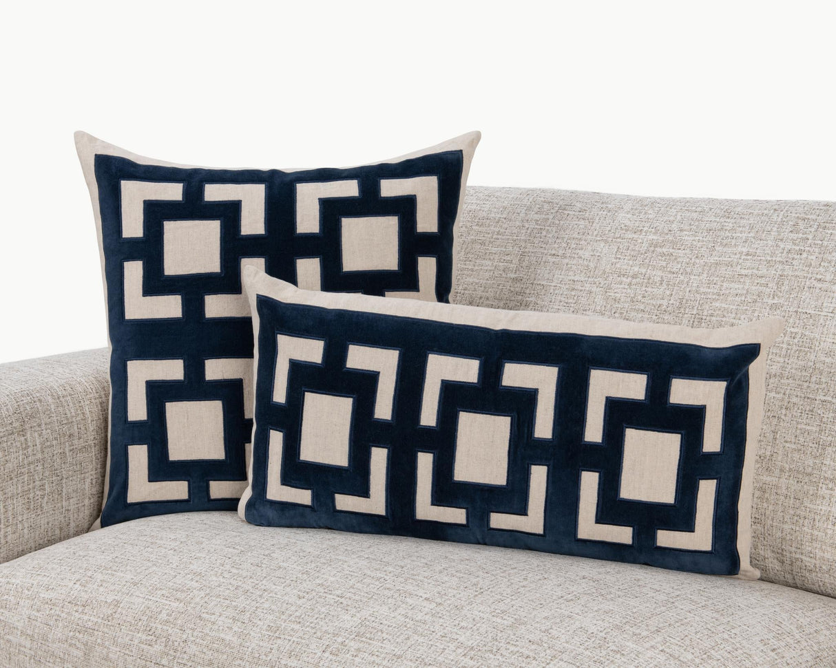 NV Corbin Navy Blue 14x26 Throw Pillow (Set of 2) by Classic Home at Eve Furniture