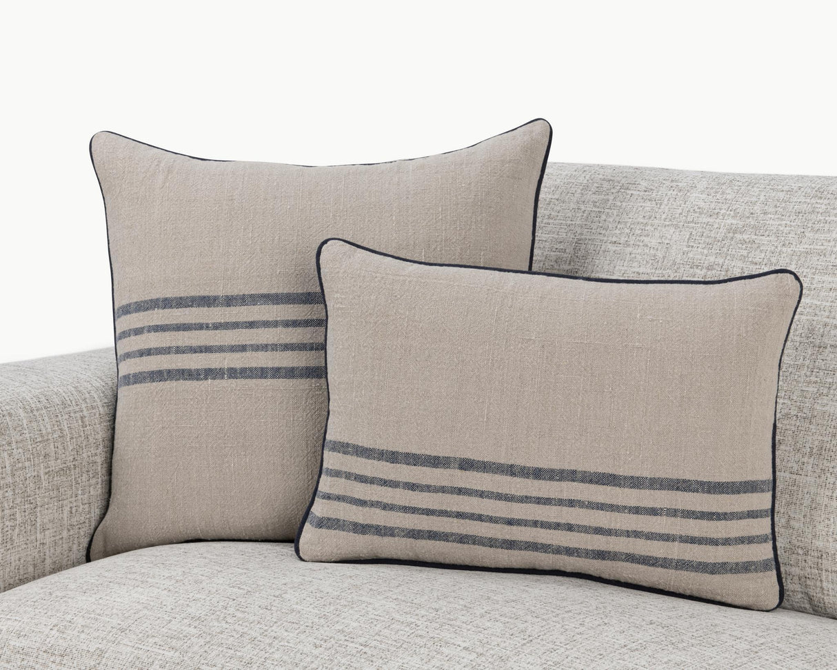 NV Newport Natural/Navy Multiple Sizes 22x22 Throw Pillow (Set of 2) by Classic Home at Eve Furniture