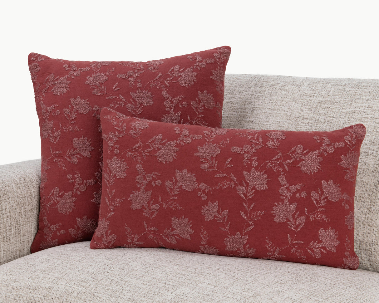 NV Rosecliff Burgundy Red Multiple Sizes Throw Pillow (Set of 2) by Classic Home at Eve Furniture