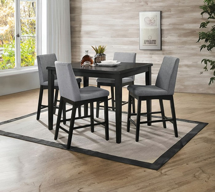Strom Dark Walnut 5-Piece Counter Height Table Set