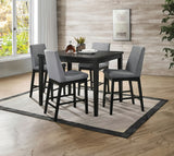 Strom Dark Walnut 5-Piece Counter Height Table Set