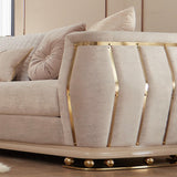 Nyerere Beige Fabric Loveseat by Homey Design at Eve Furniture