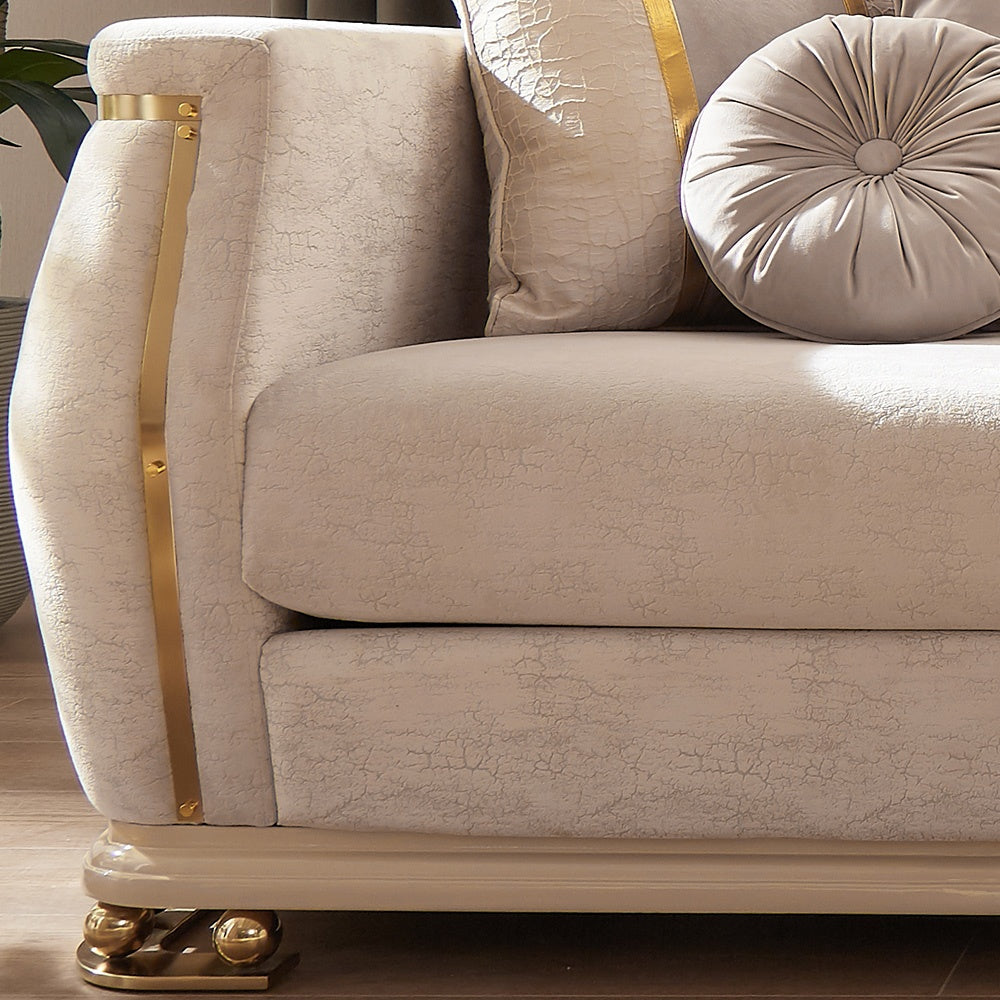 Nyerere Beige Fabric Loveseat by Homey Design at Eve Furniture