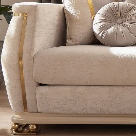 Nyerere Beige Fabric Loveseat by Homey Design at Eve Furniture