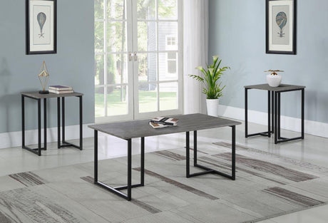 Nyla Weathered Gray/Black 3-Piece Occasional Set by Coaster at Eve Furniture