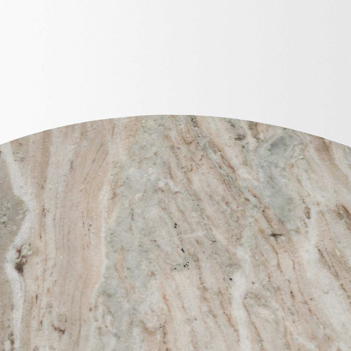 Nylah Solid Pink Marble Round Accent Table by Mercana at Eve Furniture