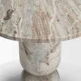 Nylah Solid Pink Marble Round Accent Table by Mercana at Eve Furniture