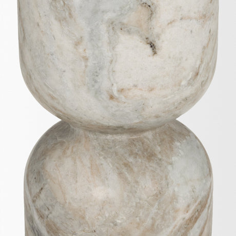 Nylah Solid Pink Marble Round Accent Table by Mercana at Eve Furniture