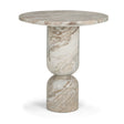 Nylah Solid Pink Marble Round Accent Table by Mercana at Eve Furniture