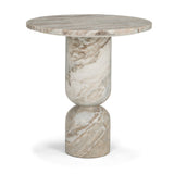 Nylah Solid Pink Marble Round Accent Table by Mercana at Eve Furniture