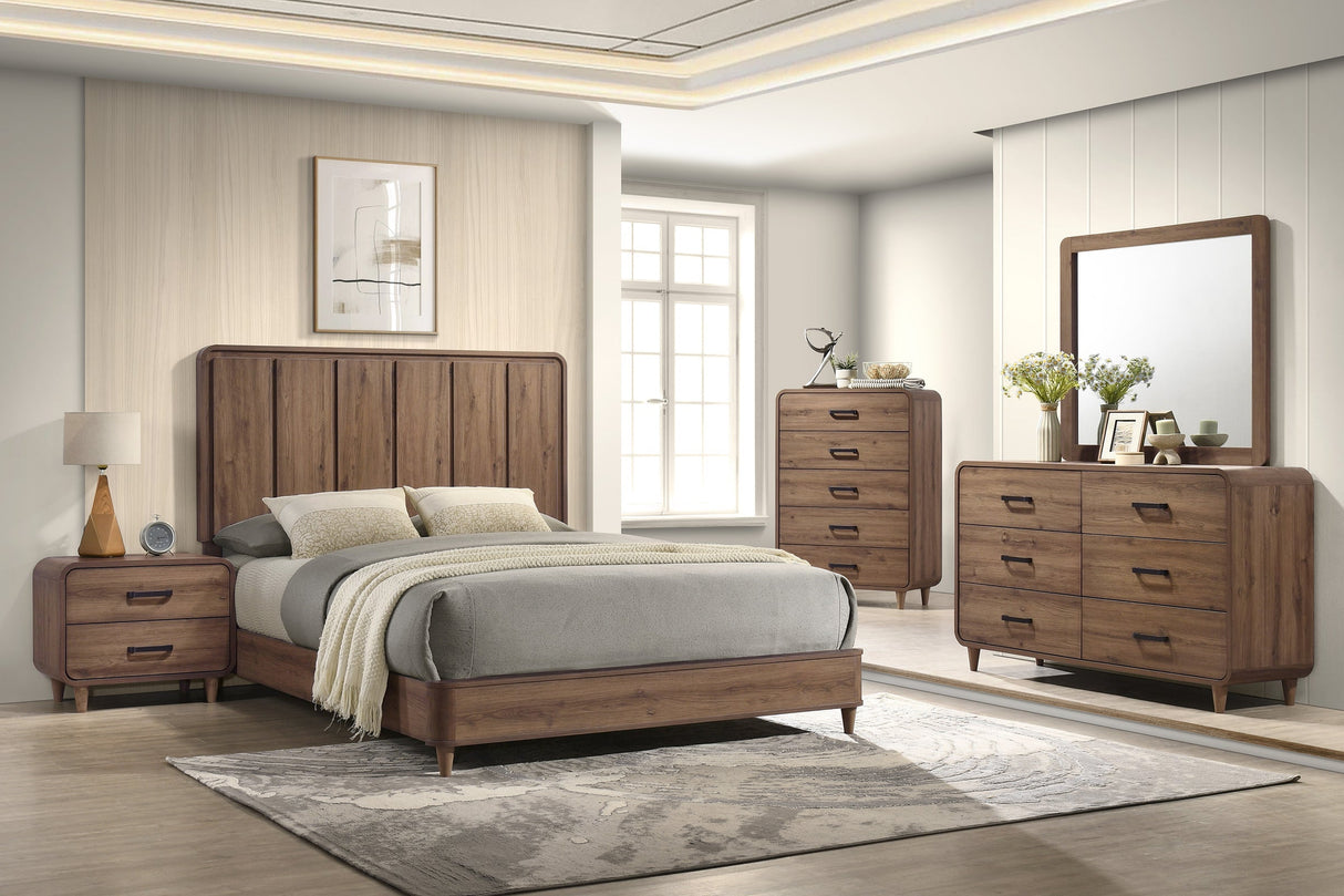 Nyomi Light Brown Panel Bedroom Set by Crown Mark at Eve Furniture