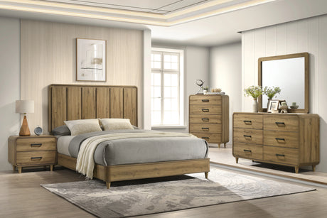 Nyomi Light Brown Queen Panel Bed by Crown Mark at Eve Furniture
