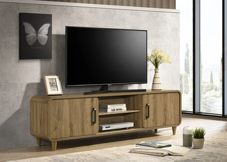 Nyomi Light Brown TV Stand by Crown Mark at Eve Furniture