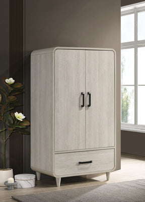 Nyomi White Armoire by Crown Mark at Eve Furniture
