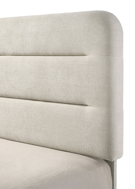 Nyomi White & Brown Upholstered Bedroom Set by Crown Mark at Eve Furniture