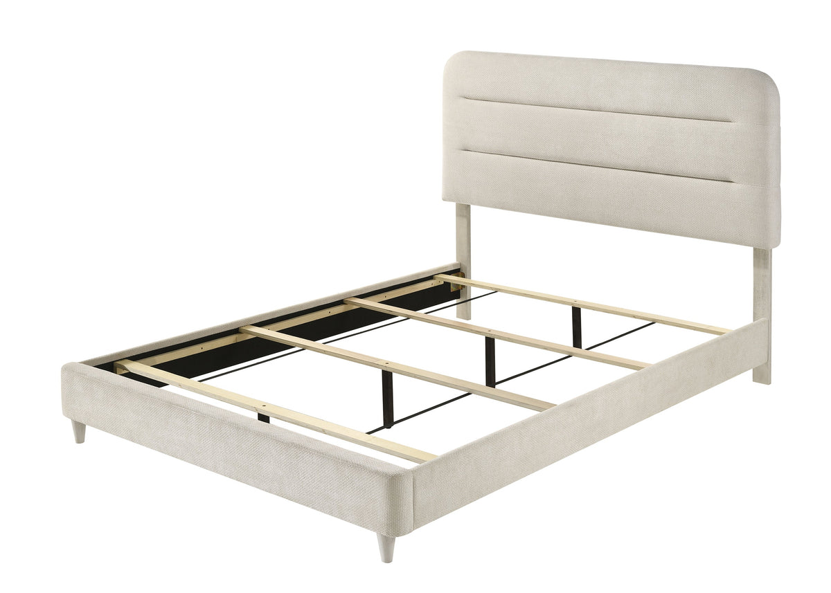 Nyomi White & Brown Upholstered Bedroom Set by Crown Mark at Eve Furniture