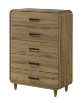 Nyomi White & Brown Upholstered Bedroom Set by Crown Mark at Eve Furniture