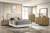 Nyomi White & Brown Upholstered Bedroom Set by Crown Mark at Eve Furniture