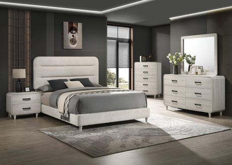 Nyomi White Upholstered Bedroom Set by Crown Mark at Eve Furniture